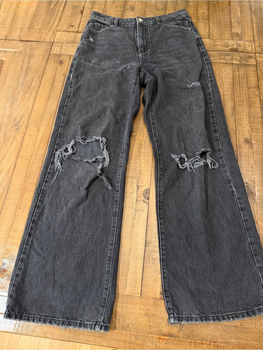 Garage Women's Black Distressed Boot Cut Jeans